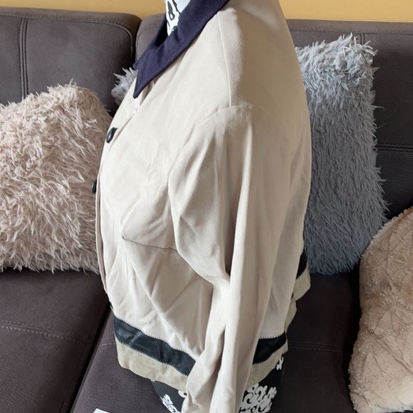 POSITIVE ATTITUDE Cream&Navy BlazerJacket Size 14 - Picture 4 of 8